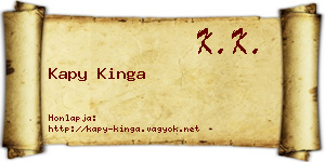 Kapy Kinga névjegykártya