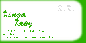 kinga kapy business card